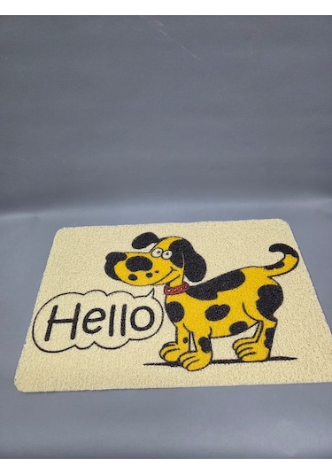 Hijyenik Kıvırcık Paspas 40x60 Cm - Islaklık Emici Kapı Önü Paspası Açık Sarı