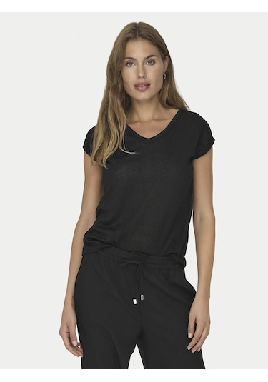 Only 15136069 V Yaka Kolsuz Kadin Body - Siyah Siyah