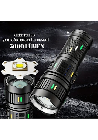 Watton 5000 Lümen Lazer Etkili Çok Güçlü Kamp Avcılık Acil Durum