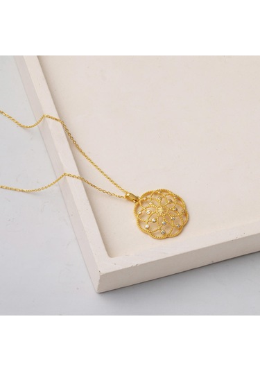 Yaşam Çiçeği Tasarımlı Altın Kolye