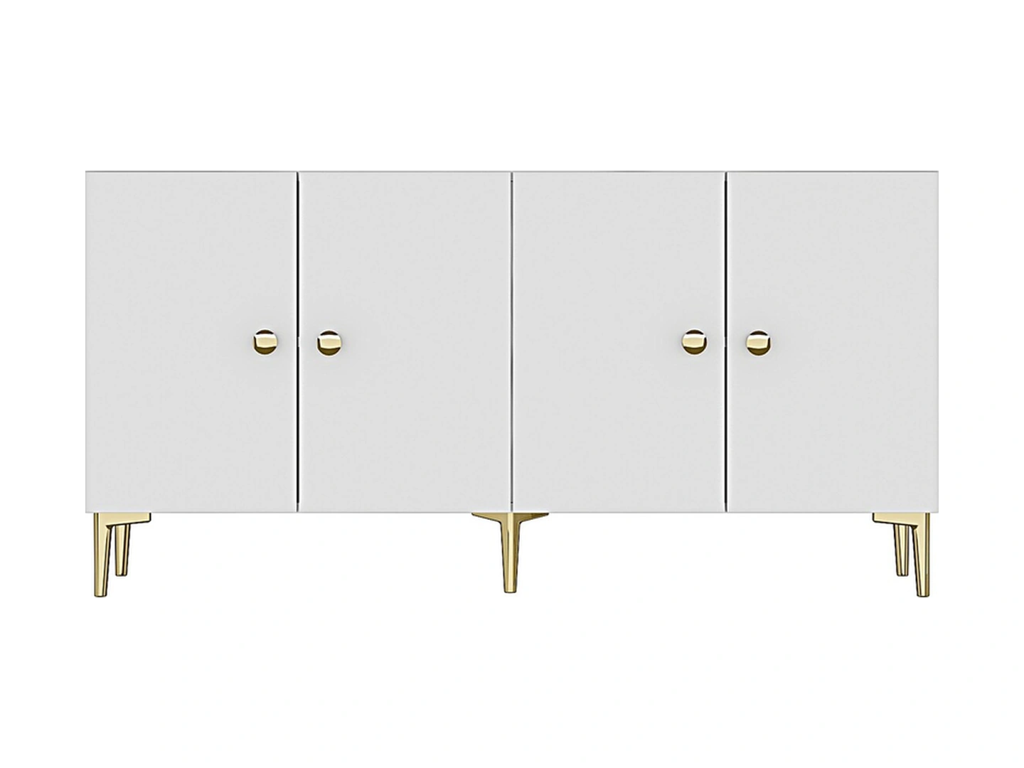 Ka1517bg Sımple150 Konsol, Kahve Köşesi, Tv Sehpası Beyaz-gold 150cm Beyaz