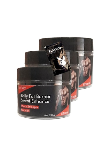 Belly Fatburner Sweat Enhancer 3 Adet Erkeklere Özel Yağları Yakıcı Kas Yapıcı Krem 100 Ml + 1 Adet Jel Hediye