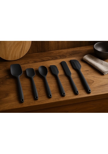 6'lı Isıya Dayanıklı Silikon Spatula Seti