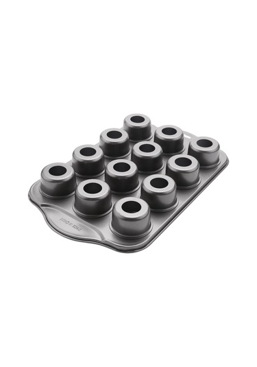 12 Parça Çıkarılabilir Tabanlı 12 Bölmeli Mini Cheesecake Tepsisi Gri