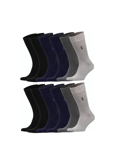 12li Erkek Bambu Dikişsiz Soket Çorap Uzun Rahat Esnek Hava Alan 001