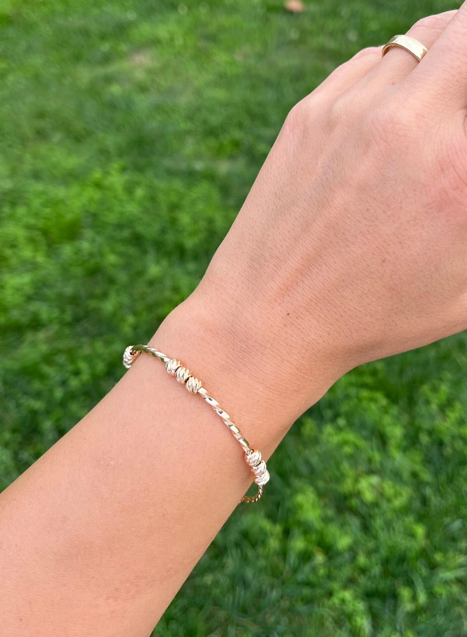 Ysx Altın Rengi Üç Toplu Bilezik Çok Renkli