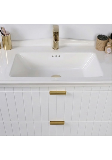 Kobos Noble 80 Cm Banyo Dolabı Seti Bianco Beyaz