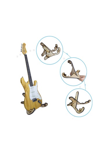 Ahşap Klasik Akustik Elektro Gitar Standı Donizetti Siyah