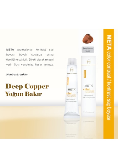Meta Professional Kontrast Yoğun Bakır Balyaj Saç Boyası 60 Ml - Deep Copper
