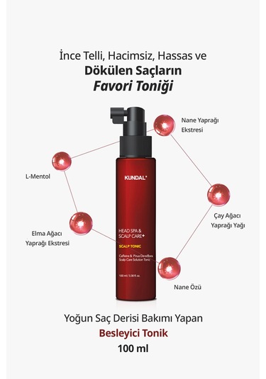 Kafein İçeren Dökülme Karşıtı Saç Derisi Güçlendirici Tonik Kundal Head Spa & Scalp Care Scalp Tonic
