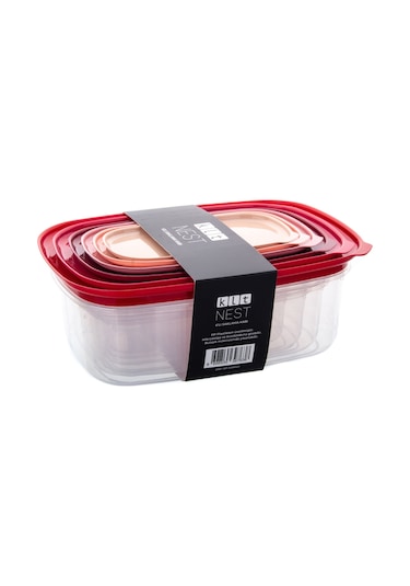 Klt Nest Saklama Set Kırmızı 12 Parça