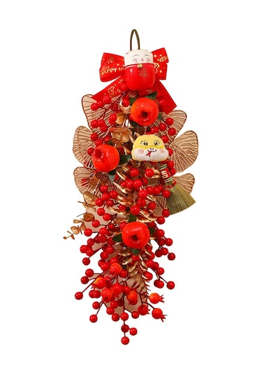 Springsun Yılbaşı 2025 Yılan Yılı Dekorasyonu - Pvc+kağıt Ağaç Çiçekli Pencere/kapı Asısı - Şans Ve Sağlık İçin Renkli Festival Süs Eşyası