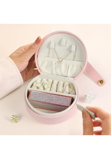 Mücevher Kutuları Seyahat Mücevher Kutusu Mücevher Düzenleyici Saklama Kutusu -b