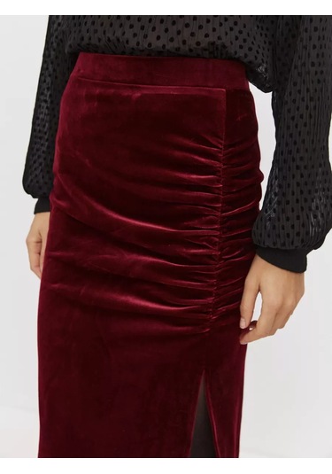 Youmeed Maksı Kadife Etek 189618275 Bordo