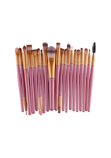 Cbtx Ahşap Saplı Makyaj Fırça Seti Altın - Pembe 20'li