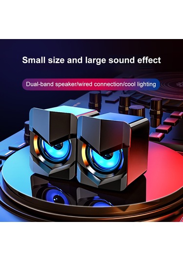 Lemestar V-158 Usb Beslemeli Bilgisayar Hoparlörü - 3.5mm Kablolu Stereo Ses, 3w Güç, Hıfı Surround, Siyah Işık Yok