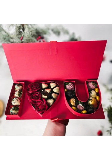 Sevgililer Günü I Love You Çikolata Kutusu Çilekli