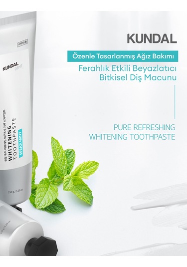 Ferahlık Etkili Beyazlatıcı Bitkisel Diş Macunu Kundal Whitening Toothpaste Set 150g 5 Adet