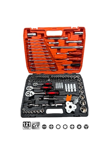 Moonshop 121 Parça Lokma Takımı 1/2-1/4-3/8 Choromo Çelik.