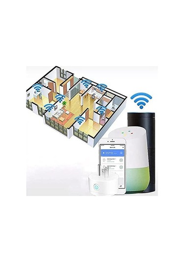 Prestigegoods Akıllı Fiş Kablosuz Wi-fi Fiş Uzaktan Kumanda Beyaz Us Fiş, Hub Gerekmez, Enerji Tasarruflu, Tv, Lümen Feneri İçin