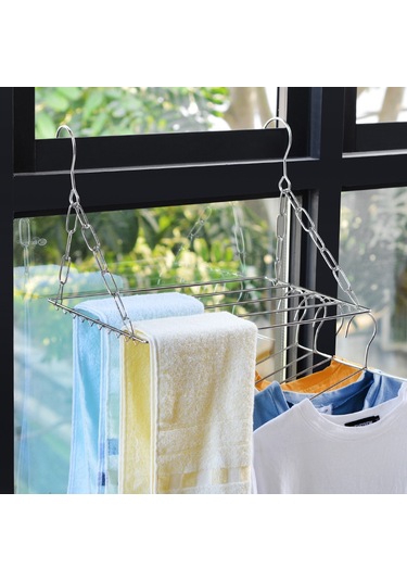 Teltree Çelik Çamaşır Kurutma Rakiği 40cm: 100 Kelepçe Yok, Kalınlaşmış, Manyetiksiz, Çok Amaçlı Balkon Giyim Kurutucu Diğer