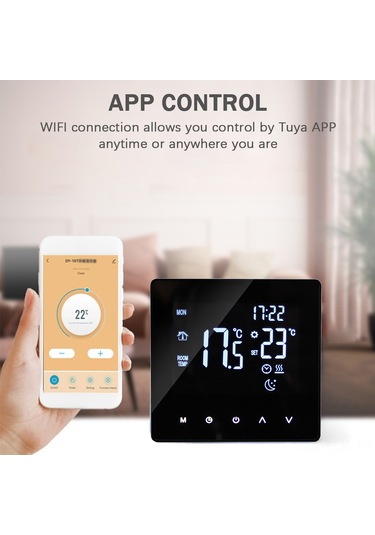 Xindoker Beyaz Wifi Akıllı Isıtma Termostati - Lcd Dokunmatik Ekran, Haftalık Programlama, App Kontrol, 16a, Doğru Sıcaklık Regülasyonu