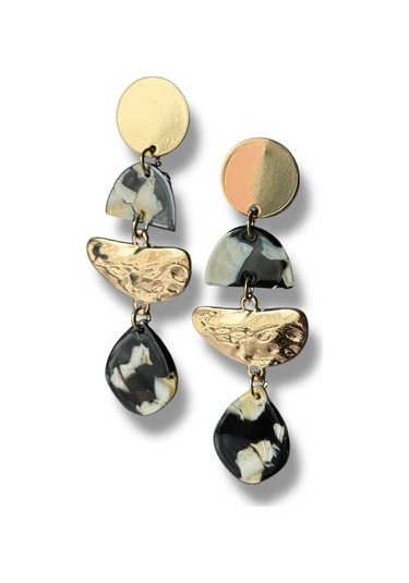 Yuvarlak Katlı Sallantılı Bijuteri Kolye Siyah