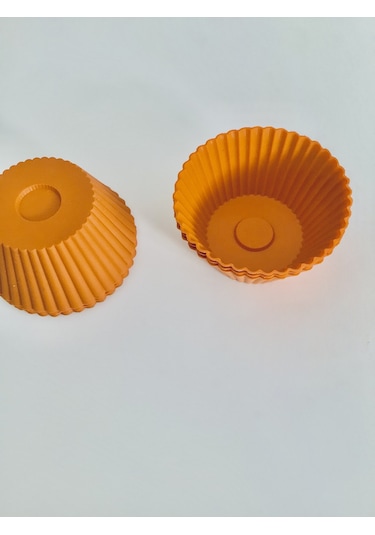 Bybirgül Turuncu 12 li  silikon mini kek kalıbı, browni kalıbı ,m