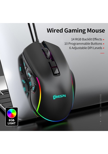 Geeroyoo "7200dpı Rgb Aydınlatmalı 10 Programlanabilir Düğmeli Profesyonel Oyun Faresi" 001