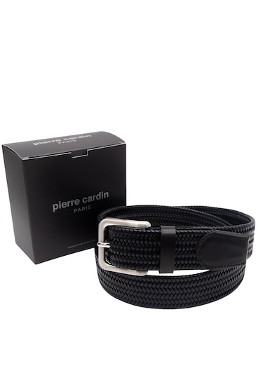 Pierre Cardin Premium Örgü Deri Kemer En 3,5 Cm Pc-1712 Siyah