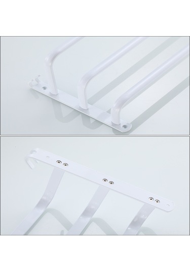 Hfambition Banyo İçin 3 Katlı Alüminyum Havlu Rakusu - Çekirdek Olmayan Montaj, Çok Fonksiyonlu Duvar Takımı Beyaz