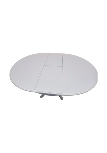 Masa Baba Ayak Ihlamur Ağacı  MDF Tabla, Parlak Krem Lake Boya 110 cm İtinalı paket kergo El Yapım