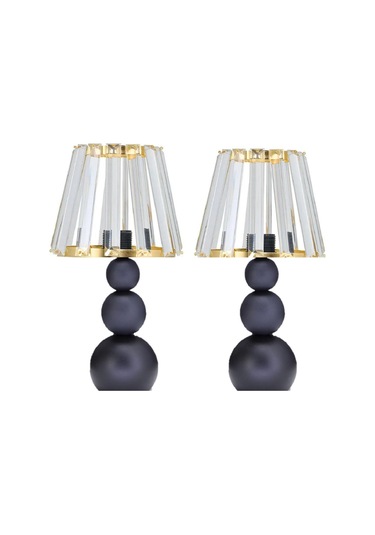 3 Adet Aydınlatma Seti 1 Adet Avize 2 Adet Abajur Cam Başlık Kristal