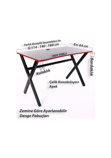 Xprime Noxus Oyuncu Masası 115 CM