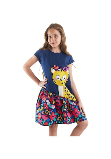 Denokids Mshb&g Süslü Leo Kız Çocuk Elbise Lacivert