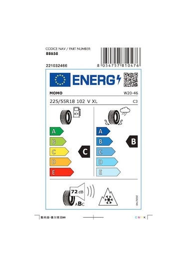 Momo 225/55 R18 102V XL North Pole W-20 Kış Lastiği 2025