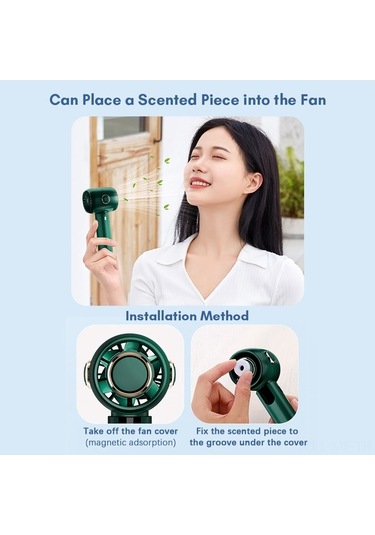 Didadodo Taşınabilir Şarjlı Mini Fan - 5 Hız, Düşük Ses, Led Ekran, Ev/ofis/seyahat İçin Beyaz, Küçük Boyutlu Beyaz