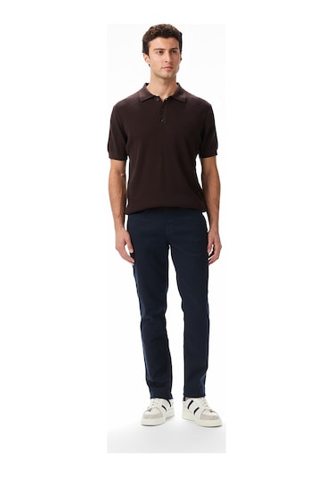 Nautica Erkek Kahverengi Regular Fit Kısa Kollu Triko Düz S55110t Kahverengi