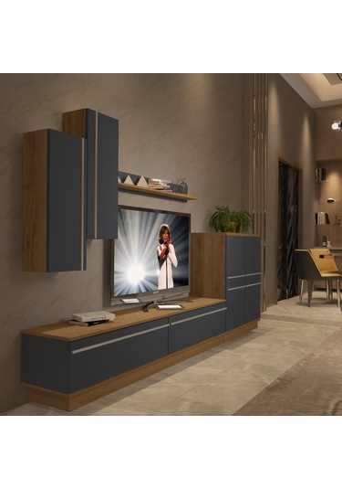 Decoraktiv Eko 6b Mdf Std Tv Ünitesi Tv Sehpası Pera - Antrasit