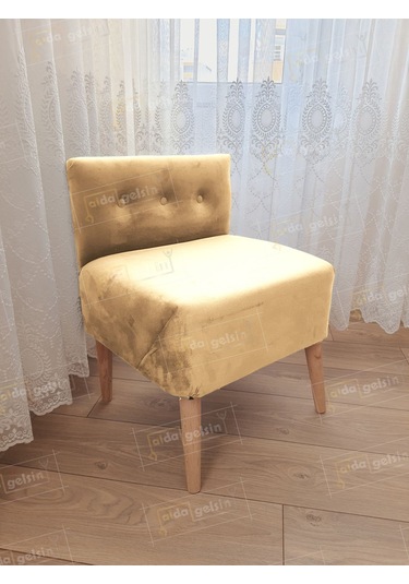 Ultra Lüks Ahşap Ayak Alda Lokum Puf Vizon