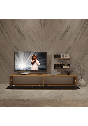 Decoraktiv Eko 4b Mdf Std Tv Ünitesi Tv Sehpası Pera - Siyah