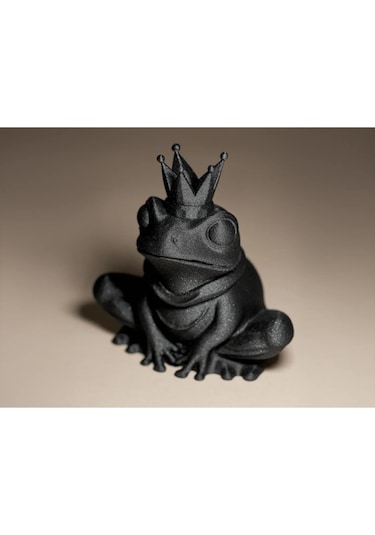 Taçlı Kurbağa Heykel Biblo Dekoratif Obje 12 Cm