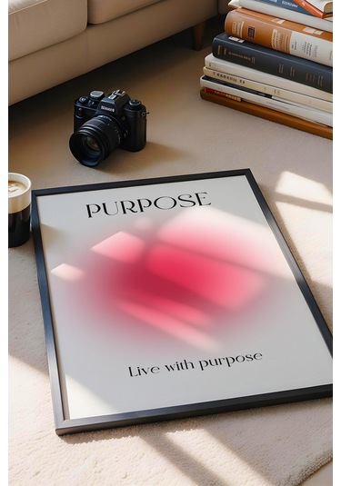 Purpose Çerçeveli Tablo Aura Enerji Renkleri Live With Purpose - Bir Amaç Uğruna Yaşa