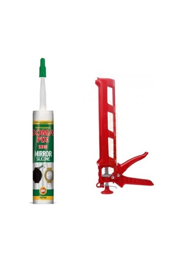 320 Gr Somafix Şeffaf Ayna Silikonu Nötr Kararma Yapmaz + Tabanca Şeffaf