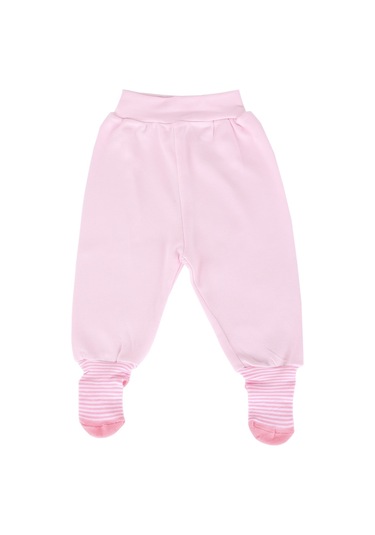 Yenidoğan Bebek Çoraplı Tek Alt Pantolon Pembe