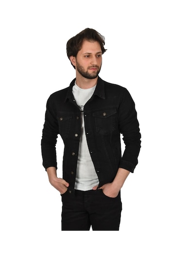 Deepsea Erkek Füme Slim Fit Kot Ceket 2304001 Füme