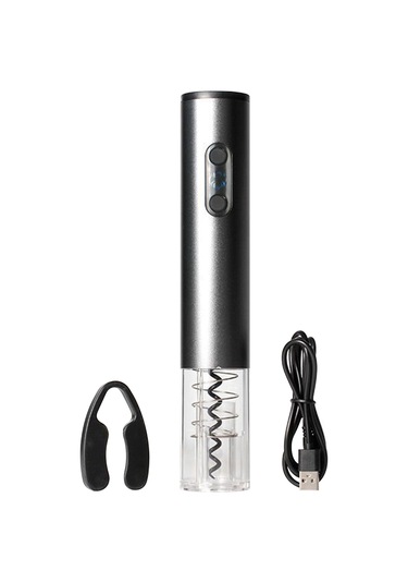 Xindoker Alüminyum Abs Akıllı Şarjlı Şarap Açıcı - Hızlı, Hijyenik Ve Dayanıklı, Gümüş Gri, 2800mah Pil, Ev Ve Dışarı Kullanıma Uygun Gümüş Gri