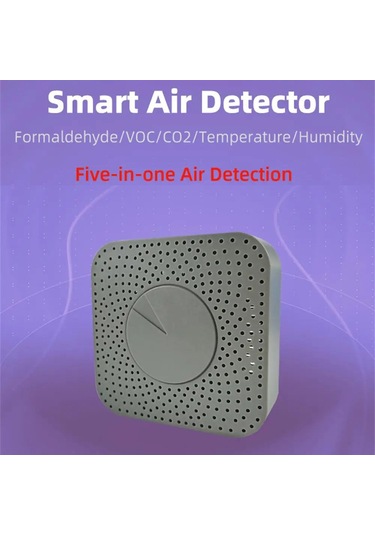 Tuya Zigbee Akıllı Hava Kalitesi Monitörü 5'i 1 Arada Gri