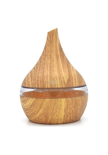 Youtek 300ml Usb Hava Nemlendirici, 7 Renkli Led Işıklı Aromaterapi Makinesi, Süper Sessiz, Ahşap Dokulu, Touch Kontrol, Ev Ofis Kullanıma Uygun Açık Kahverengi