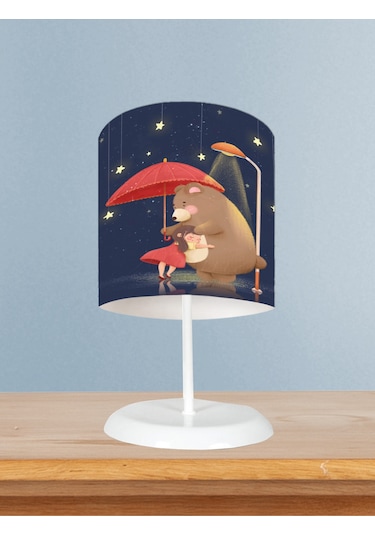 Mekta Home Bebek Ve Çocuk Odası Sevimli Ayıcık Desenli Abajur